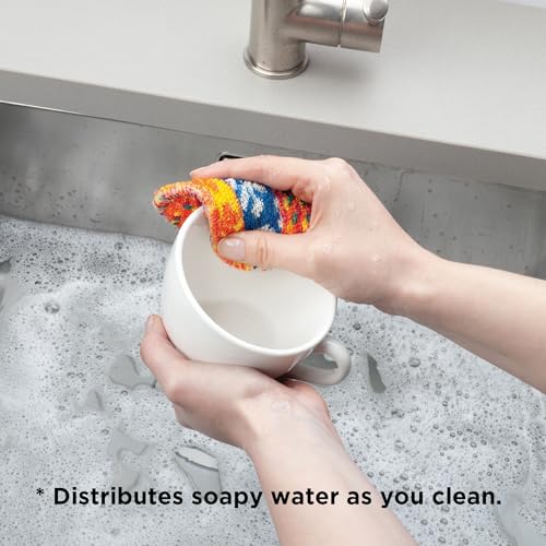 Image of Kilo Non-Scratch Washing Up Mini Scrubby Sponge /Scouring Pad, Double Sided Eco-Friendly Cotton Mini Cleaning Cloth (Single Scrubby)