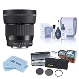 56mm f/1.4 DC DN Contemporary Lens for Sony E, Bundle with 55mm Essential Filter Kit, Cleaning Kit and Cleaning Cloth