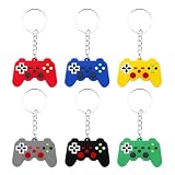 YSFER 6 PCS Video Game Controller Keychains, Cute Game Controller Car Keyring, Mini Games Handle Keychain Pendant Favors