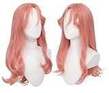 C-ZOFEK KiniOto Wigs Aya Osawa Cosplay Wig Pink Anime Long Wavy Hair Halloween (Pink)