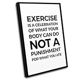 Teen Inspirational Wall Art,Gym Trainer Gift,Exercise Is A Celebration Of What Your Body Can Do Not A Punishment For What You Ate,Inspirational Quote,Office Wall Decor,8'x12'Framed Wall Art