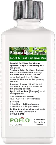 POFLO Banana Musa Ensete Liquid Fertilizer HighTech NPK, root soil foliar fertilizer - Plant Food (1000ml)