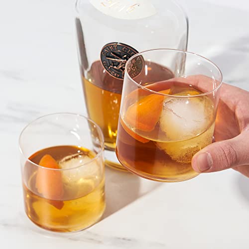 Viski Element Tumblers, Rocks Glass, Modern Minimalist Old Fashioned Cocktail Glasses, Ultra Fine Crystal 13.5 Oz Set Of 2 #TOP4