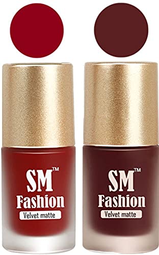 Image of Nail Polishes, Berry Pink -Dark Tan Velvet Matte Nail Paint Combo Set of 2 Pcs 7ml each