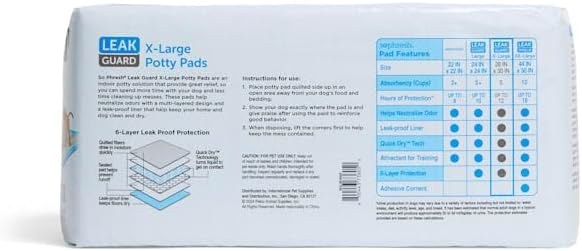 So Phresh X-Large Leak Guard Quilted Potty Pads Count of 50