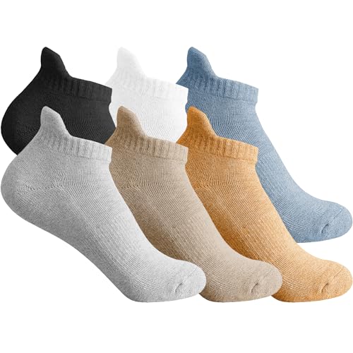Image of Ankle Socks for Women and Men Heel Tab Athletic Socks Running Athletic Low Cut Tab Socks Sports No Show Sock 6 Pairs