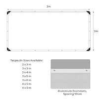 WOLTU Abdeckplane Wasserdicht Gitterfolie 140g/m² mit Ösen 2x3m – Ansicht 7