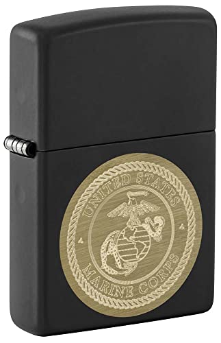 Encendedor Zippo USMC Marines Logo Negro Mate miniatura 1