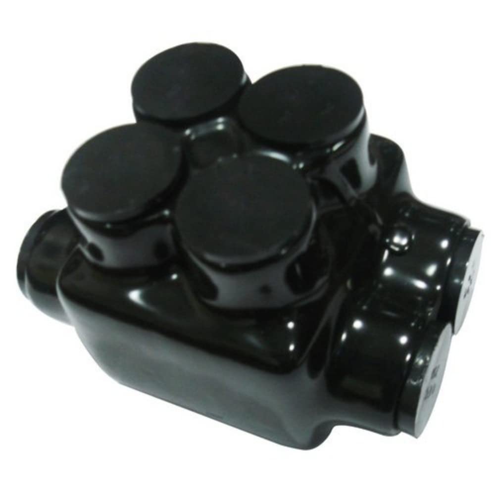 Morris Products 97125 Black Insulated 2 Conductor Dual Entry Splice Dual Set Screw 750-250 Wire Range, 2-Pack