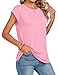Zeagoo Womens Tops Summer Casual Cap Sleeve Tshirts Shirts Business Dressy Spring Fashion Outfits Trendy Clothes Light Pink