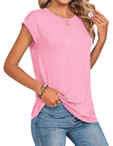 Image of Zeagoo Womens Tops Summer Casual Cap Sleeve Tshirts Shirts Business Dressy Spring Fashion Outfits Trendy Clothes