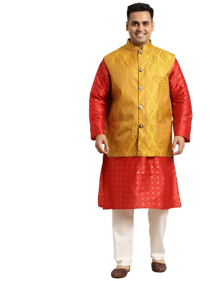 Image of SOJANYA Men Kurta Pyjama With Nehru Jacket