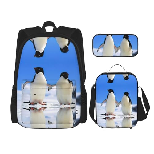 Ensemble cartable pingouin à 3 pièces avec boîte isotherme intégrée
