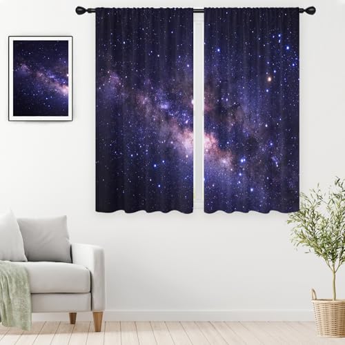 EGLGCC Galaxy Curtains Star Starry Dark Purple Outer Space N