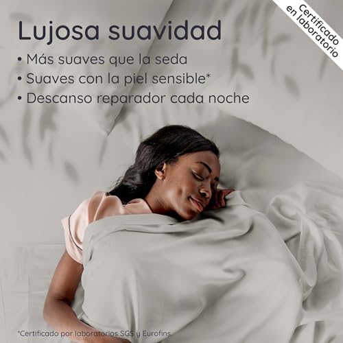 Miniatura 5 de Bambaw Sabana Encimera Cama 150 Bambú Y 160 Cm, 240x290 Cm, Ropa De Cama Bambu Suave, Sábanas Antiácaros E Hipoalergenicas, Sabanas Refrescantes Verano E Invierno Refrigerantes Gris