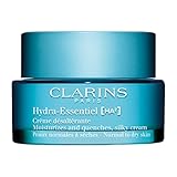 Clarins Hydra-Essentiel Silky Cream|Intensely Hydrating Moisturizer|60 Seconds to Plumper Skin*|Nourishes, Comforts and Softens|Double Dose Hyaluronic Acid|Normal-Dry Skin|1.7 Ounces