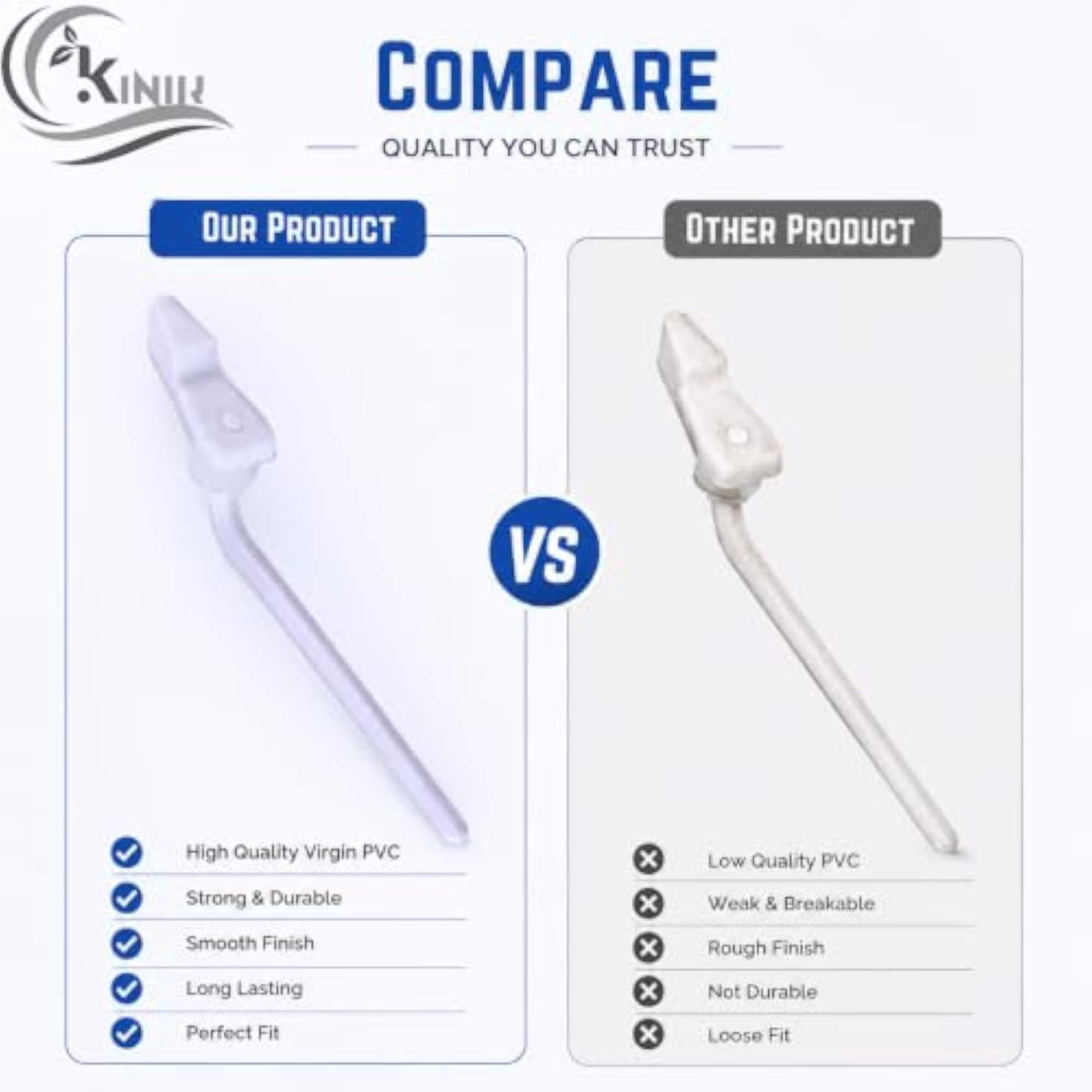 Plastic Toilet Flush Tank Lever Handle, Durable Replacement
