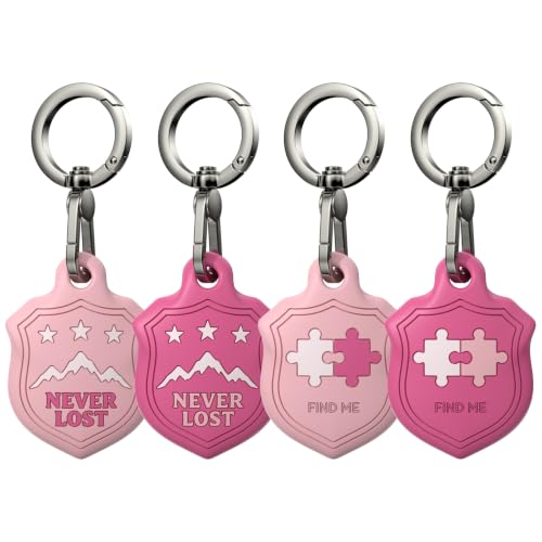 4-Pack AirTag Holder Keychain Set, Waterproof Airtag Cases for Apple AirTag