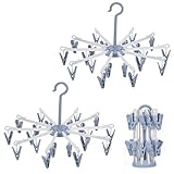 YUZHEDM 20 Clip Sockentrockner Séchoir a Chaussettes Pliant, Séchoir Rotatif en Acier Inoxydable, Crochet Coupe - Vent Pour Chaussettes, Sous - Vêtements, Lingerie, Linge de Lit et Tous les Petits Art