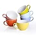 Produktbild Panbado, 6er Set Porzellan Tassen, 375 ml Kaffeetasse, Becherset, Kaffeebecher-Set, Frühstück Mug, Teetasse in 6 Farben für Geschirr Tafel-Zubehör