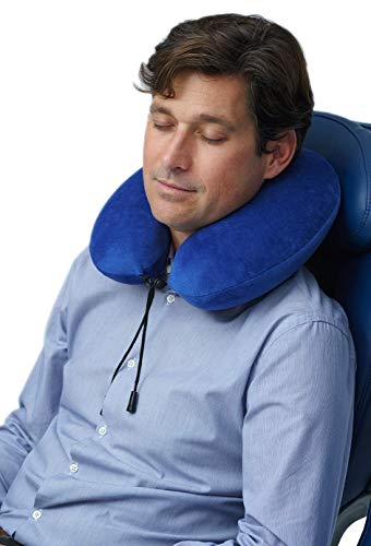 Travelrest - Therapeutic Memory Foam Travel & Neck Pillow - Washable Micro-Fiber Cover - Attaches to Luggage -- Contours Perfectly to Your Neck and Head (2-Year Warranty) - Thumbnail 5