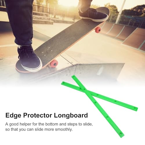 Chiffonade Rib Bones Rails 36.5x1.7cm Flexible ABS Guardrails with Mounting Screws Skateboard Edge Protector Accessories for Longboard Skateboard(Green)