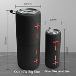 2 in 1 Portable Splittable 40W Dual Bluetooth Speaker, Waterproof Split Wireless Speaker V5.3 with Deep Bass Loud Stereo Sound, 24H Playtime, True Wireless Pairing for Home, Outdoor or Travel