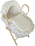 Ligero Cuddles Colección Muñecas Moses Cesta crema bordado Anglaise con soporte