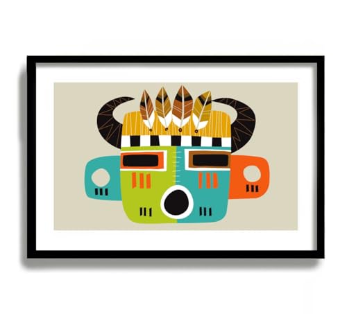 Christabel StoreUS Hopi Kachina Doll, Southwestern Decor, Native American Art, Mid Century Modern Art Print, Indian, Wall Rustic Western Decor Unframed #70