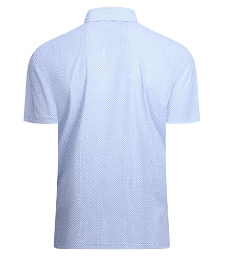 Alex Vando Mens Golf Shirt Moisture Wicking Classic Print Golf Shirts for Men