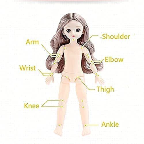 Image of Tickles Movable Joints Cute Beautiful Eyes Fashionable Dress Doll (Size: 30 cm Color: Multicolor)