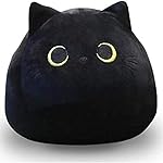 UEncounter Black Cat Stuffed Animal Plush Toy Creative Cat Shape Soft Pillow Toys Gifts Cute Dolls for Girlfriend Kids Baby Girls, 55cm/21.7in