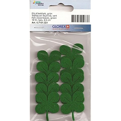 Glorex Felt Clover Leaf, Green, 3.5 cm Cover