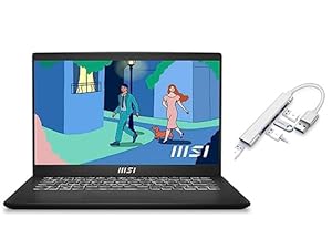 MSI Moderne 14-inch FHD-laptop | Intel Core i5-1155G7-processor | 16 GB RAM | 512 GB SSD | Intel Iris Xe Graphics | toetsenbord met achtergrondverlichting | Windows 11 Home | Zwart | Bundel met USB