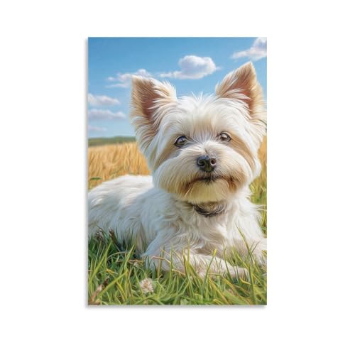 Toile murale chien DHBANEIOK pour sublimer un mur blanc vide facilement