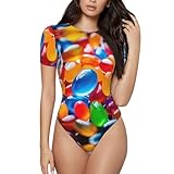 MROWYC Estampado de confitería: camiseta de cuello redondo para mujer, adecuada para yoga, correr y uso casual., Negro, M