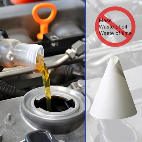 FALVFUN 100PCS Disposable Car Engine Oil Funnels, Paper Vehicle Fuel Dispenser for Motor Oil, No Spill Automotive Fluid Gas Change Cone Funnel Accessories, Universal for SUV, Sedan, Truck by FALVFUN - Image 5