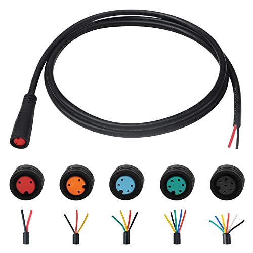 EDENCOMERS Ebike Extension Cable 2pin/3pin/4pin/5pin/6Pin Male/Female Line with Waterproof Plug Single Connector for DIY Electric Bicycle Display Throttle Light Ebike Accessories
