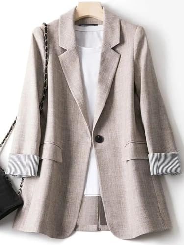 Autumn Elegant Women Work Blazer Solid Tops Suits Dating Holiday Loose Long Sleeve Outwears Coats Oversized3