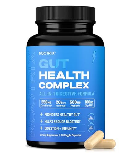 Nootrix Health Complex Supplement | Probiotics for Gut Health, Colon Cleanse & Bloating Relief | Promotes Healthy Digestion | Digestive Enzymes, Postbiotics & Prebiotics | 90 Capsules