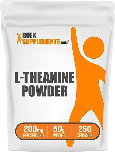 BULKSUPPLEMENTS.COM L-Theanine Powder - Amino Acids Supplement for Stress & Mood Support - Gluten Free, Soy Free - 200mg per Serving (50 Grams - 1.8 oz)