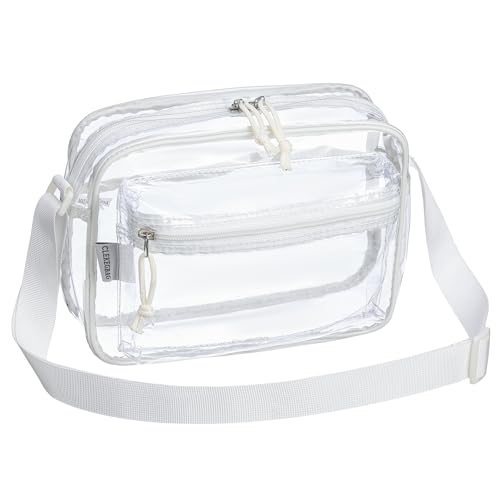 Image of BORMELUN Women's See Through Messenger Bag Clear Stadium Work Crossbody Shoulder Purse