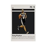 GJHTQLP Poster sur toile Tony Parker pour dcoration de chambre  coucher 30 x 45 cm