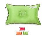 Luxe Tempo Self Inflating Camp Pillows Ultralight Compressible Travel Pillow for Backpacking Road Trips Air Travel Green