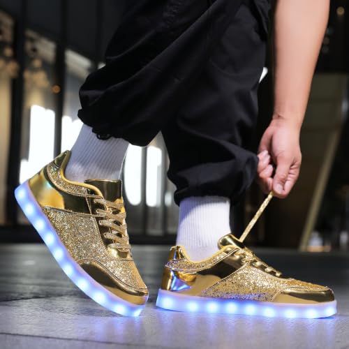 Image of SANYES LED Light Up Shoes for Women Men, Low-Top USB Rechargeable Glowing Sneakers, Luminous Dancing Shoes for Party Sports