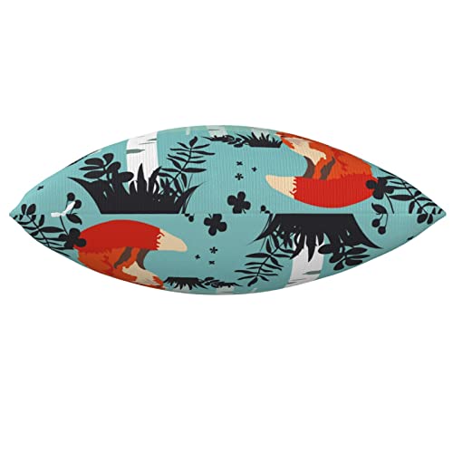 Varun Throw Pillow Covers Lovely Fox Square Pillowcases For Home Decor Sofa Car Bedroom Forest Animal Tall Trees Meadow Floral Watercolor Painting Pillow Cases 18X18Inch #TOP3