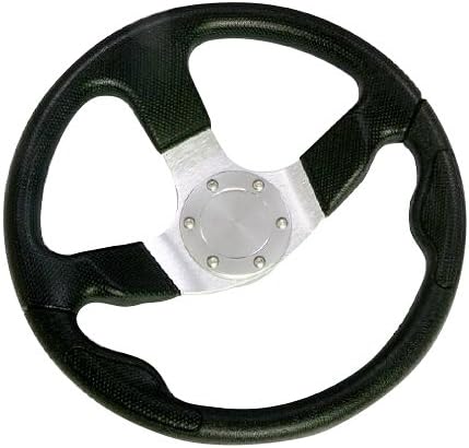 Woqi WH003 13-1/2 Inch Aluminum Alloy Three Spoke Marine Boat Steering Wheel