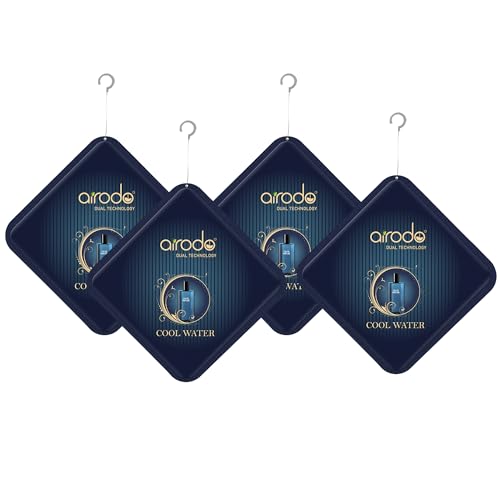 Image of Airodo Cool Water Luxury Gel Air Freshener with Dual Technology For Living Room, Office, Car, Bathroom | Lasts up to 30 days | Easy to Use, Non-Spill & Long-Lasting | 10g (Pack of 4)