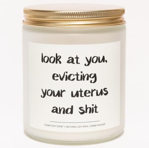 Lavender & Eucalyptus Soy Wax Candle 7OZ - Hysterectomy Recovery Gifts Hysterectomy Gifts Get Well Soon Gift for Women After Surgery Gift for Women Look at You Evicting Your Uterus and Shi*t