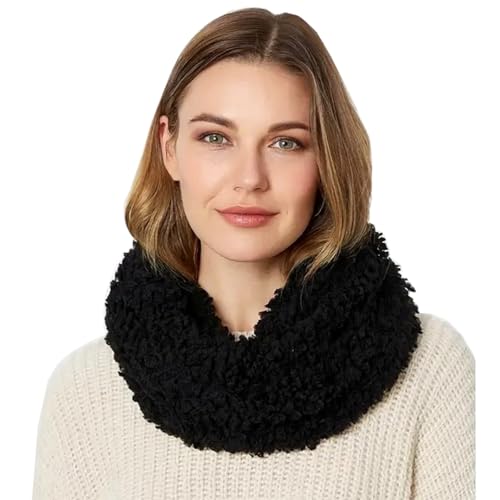 stylesilove Women Soft Fluffy Faux Fur Solid Color Infinity Tube Scarf - 4 Colors